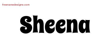 Groovy Name Tattoo Designs Sheena Free Lettering