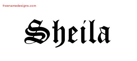 Blackletter Name Tattoo Designs Sheila Graphic Download