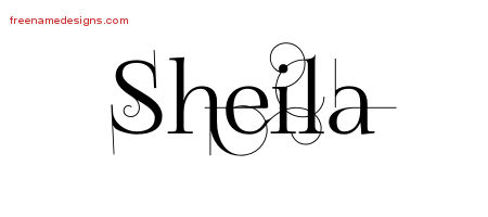 Decorated Name Tattoo Designs Sheila Free