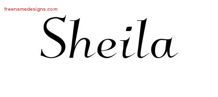 Elegant Name Tattoo Designs Sheila Free Graphic