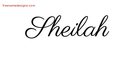 Classic Name Tattoo Designs Sheilah Graphic Download