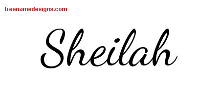Lively Script Name Tattoo Designs Sheilah Free Printout