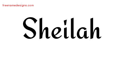 Calligraphic Stylish Name Tattoo Designs Sheilah Download Free