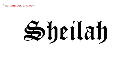 Blackletter Name Tattoo Designs Sheilah Graphic Download