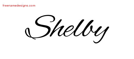 Cursive Name Tattoo Designs Shelby Free Graphic