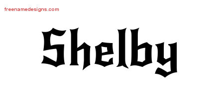 Gothic Name Tattoo Designs Shelby Free Graphic