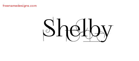 Decorated Name Tattoo Designs Shelby Free Lettering