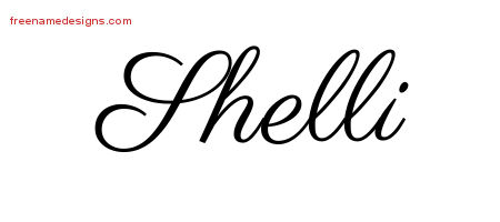 Classic Name Tattoo Designs Shelli Graphic Download