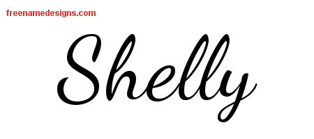 Lively Script Name Tattoo Designs Shelly Free Printout