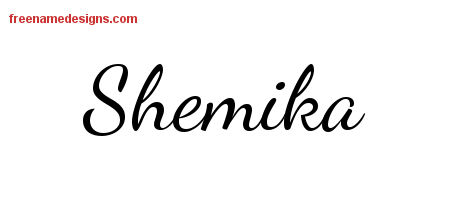 Lively Script Name Tattoo Designs Shemika Free Printout