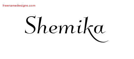 Elegant Name Tattoo Designs Shemika Free Graphic
