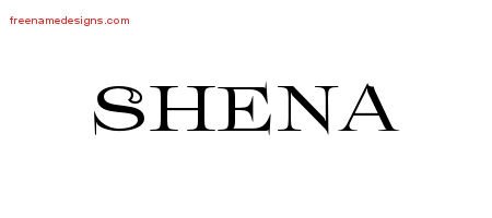 Flourishes Name Tattoo Designs Shena Printable
