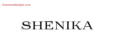 Flourishes Name Tattoo Designs Shenika Printable