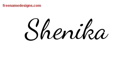 Lively Script Name Tattoo Designs Shenika Free Printout