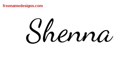 Lively Script Name Tattoo Designs Shenna Free Printout