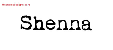 Vintage Writer Name Tattoo Designs Shenna Free Lettering