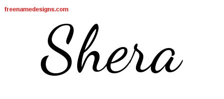 Lively Script Name Tattoo Designs Shera Free Printout