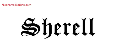 Blackletter Name Tattoo Designs Sherell Graphic Download