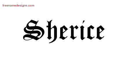 Blackletter Name Tattoo Designs Sherice Graphic Download