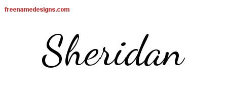 Lively Script Name Tattoo Designs Sheridan Free Printout