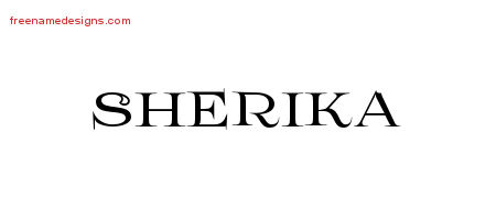Flourishes Name Tattoo Designs Sherika Printable