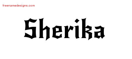 Gothic Name Tattoo Designs Sherika Free Graphic