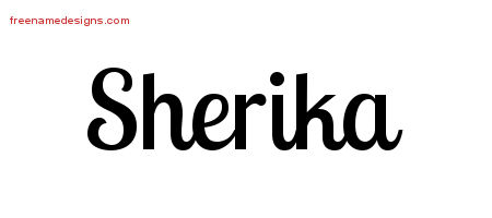 Handwritten Name Tattoo Designs Sherika Free Download