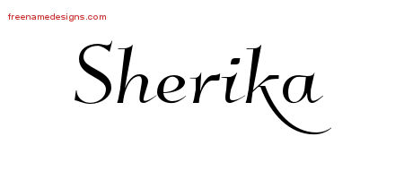 Elegant Name Tattoo Designs Sherika Free Graphic