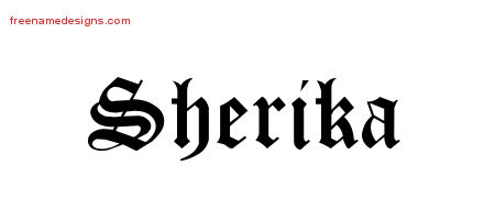 Blackletter Name Tattoo Designs Sherika Graphic Download