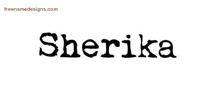 Vintage Writer Name Tattoo Designs Sherika Free Lettering