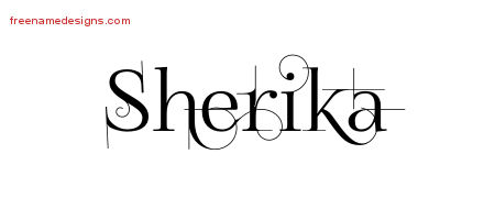 Decorated Name Tattoo Designs Sherika Free