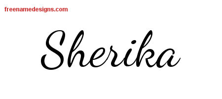 Lively Script Name Tattoo Designs Sherika Free Printout