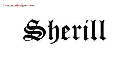 Blackletter Name Tattoo Designs Sherill Graphic Download