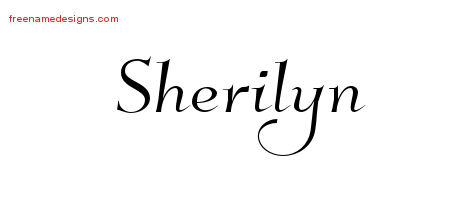 Elegant Name Tattoo Designs Sherilyn Free Graphic
