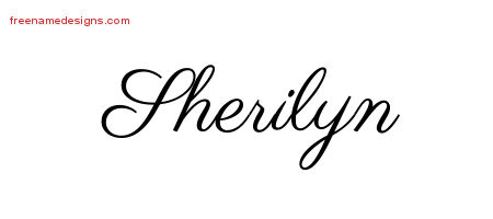 Classic Name Tattoo Designs Sherilyn Graphic Download