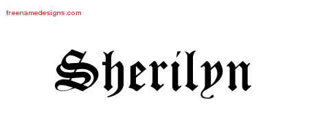 Blackletter Name Tattoo Designs Sherilyn Graphic Download