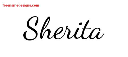 Lively Script Name Tattoo Designs Sherita Free Printout