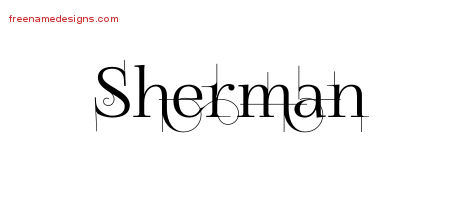 Decorated Name Tattoo Designs Sherman Free Lettering