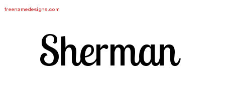 Handwritten Name Tattoo Designs Sherman Free Printout