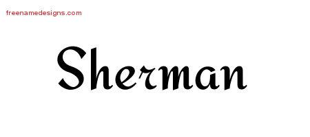 Calligraphic Stylish Name Tattoo Designs Sherman Free Graphic