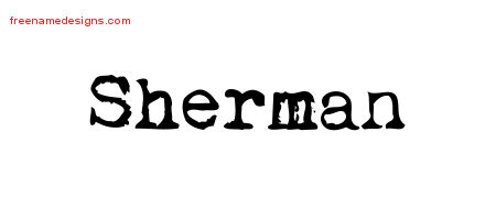 Vintage Writer Name Tattoo Designs Sherman Free