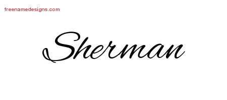 Cursive Name Tattoo Designs Sherman Free Graphic