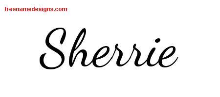 Lively Script Name Tattoo Designs Sherrie Free Printout