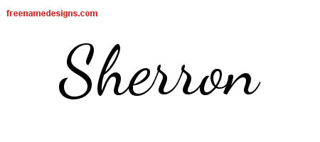 Lively Script Name Tattoo Designs Sherron Free Printout