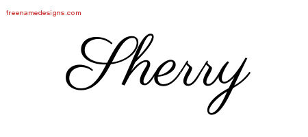 Classic Name Tattoo Designs Sherry Graphic Download