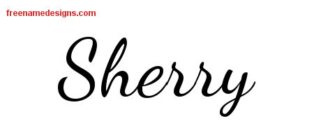 Lively Script Name Tattoo Designs Sherry Free Printout