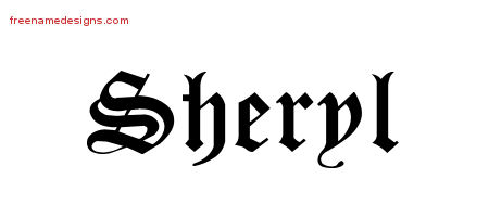 Blackletter Name Tattoo Designs Sheryl Graphic Download