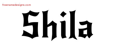 Gothic Name Tattoo Designs Shila Free Graphic