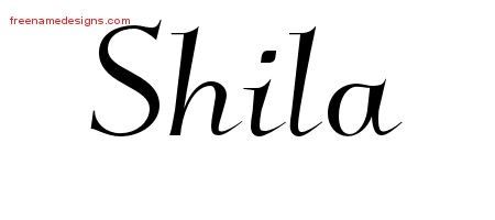 Elegant Name Tattoo Designs Shila Free Graphic