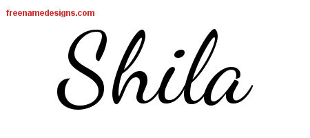 Lively Script Name Tattoo Designs Shila Free Printout